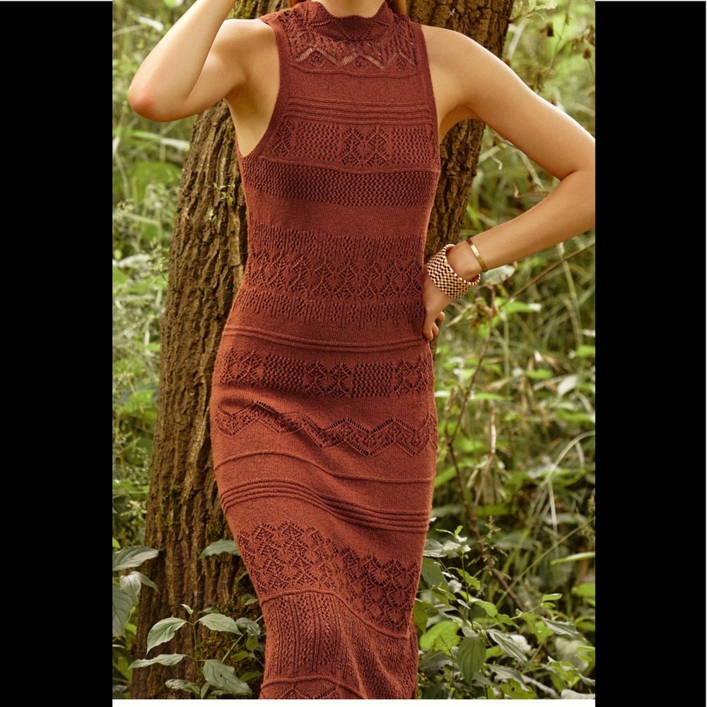 Maeve Crochet midi dress